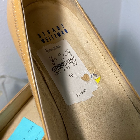 Vintage Stuart Weitzman yellow Wedge Heels Size 10 - Picture 3 of 3